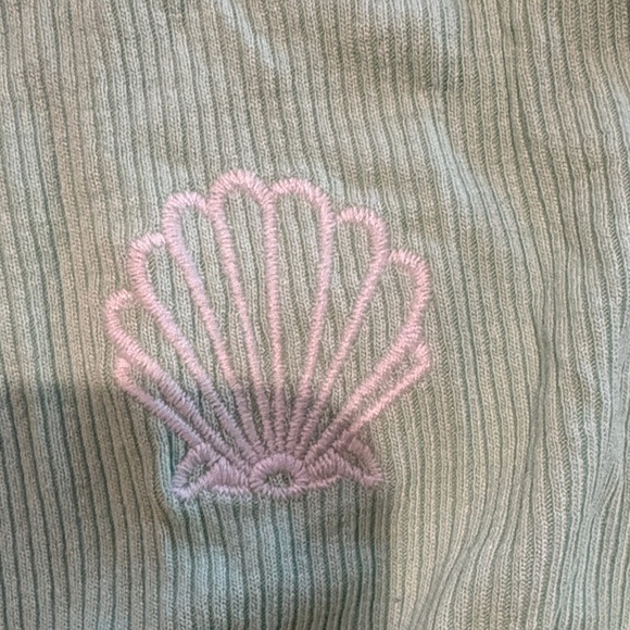 wild fable Mint Ribbed Shell-Embroidered Tank Top - Picture 3 of 5